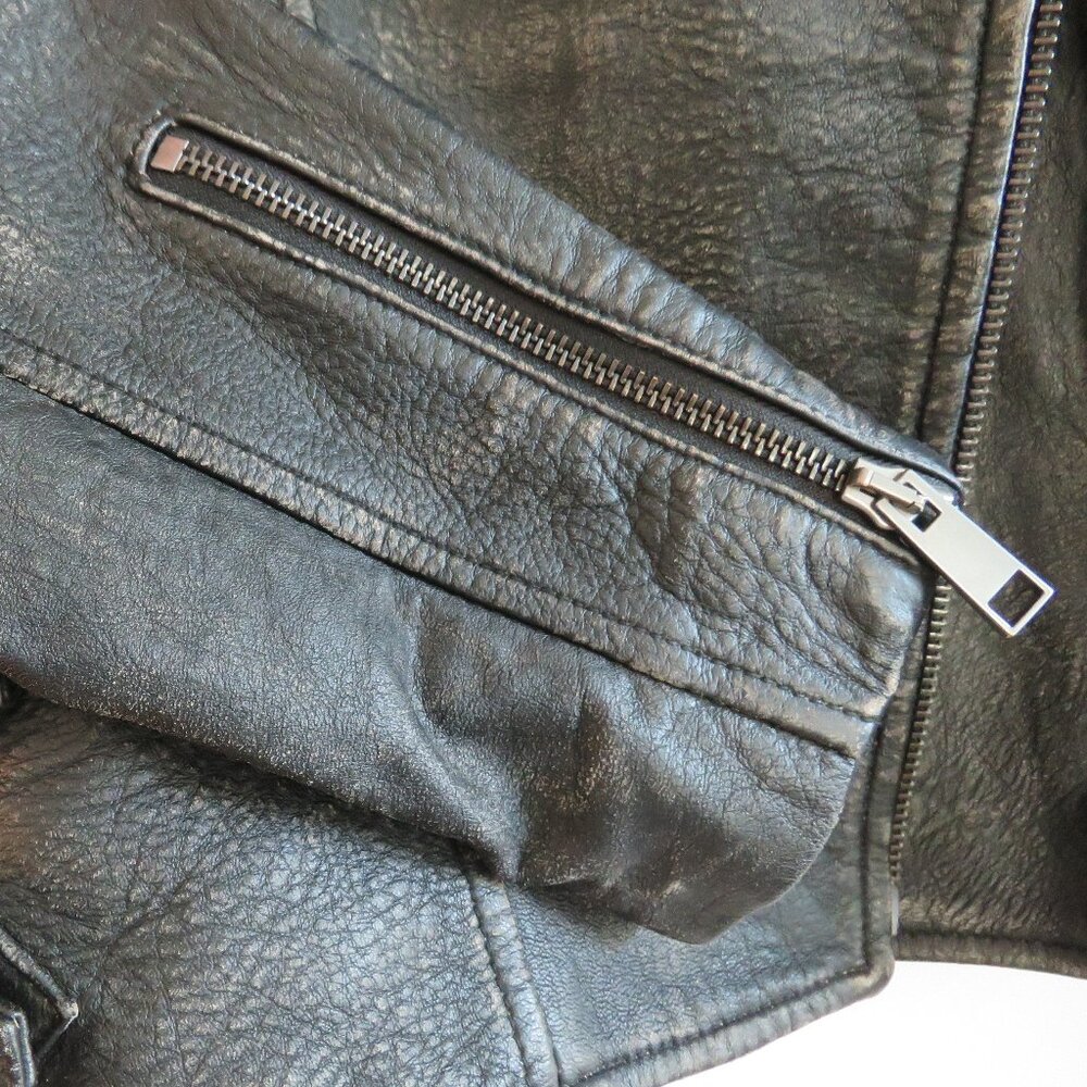 BANANA REPUBLIC Faded Black Lamb Leather Moto Jacket - Size XS - Picture 8 of 16